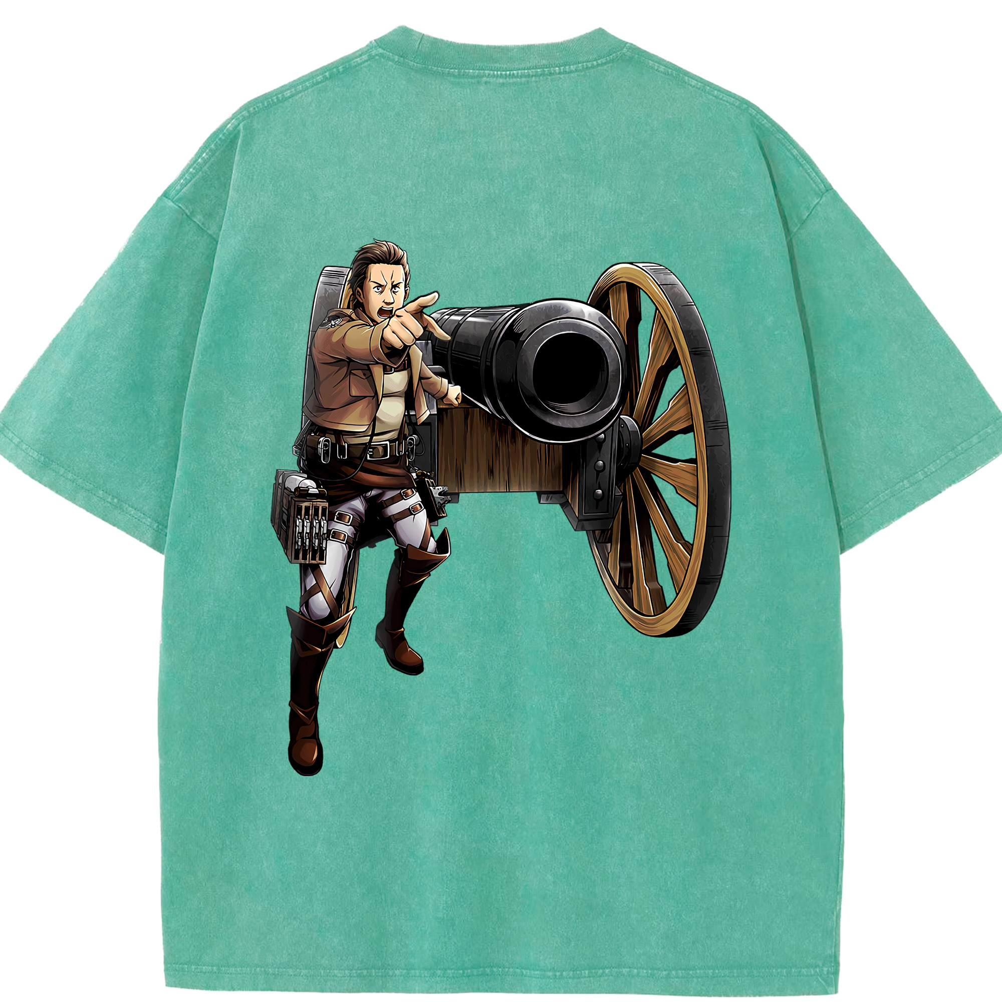 （画像用） 進撃の巨人 Attack on Titan 綿100% ヴィンテージ風 半袖Tシャツ（背面プリント）